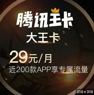 实名电话卡丨中国联通【腾讯大王卡】29月租